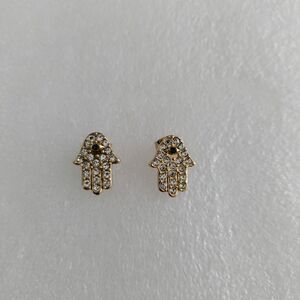Gold Hamsa Hand Stud Earrings